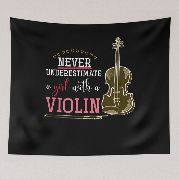Aperçu de l'œuvre Ne sous-estimez jamais une fille avec un violon créée et vendue par bestshirtdesign.