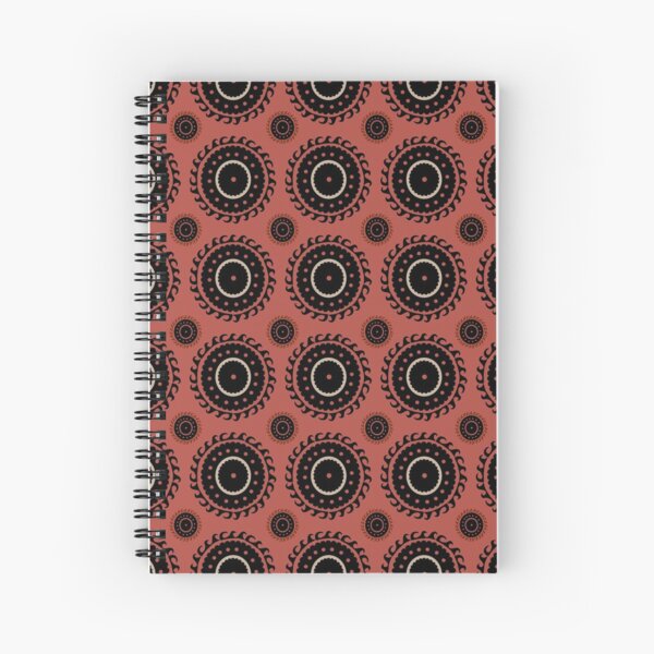 Suzani inspired motifs in Rust and eggshell Spiral Notebook