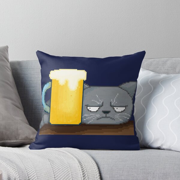 Item preview, Moody cat with beer designed and sold by AlbinoSnowman.