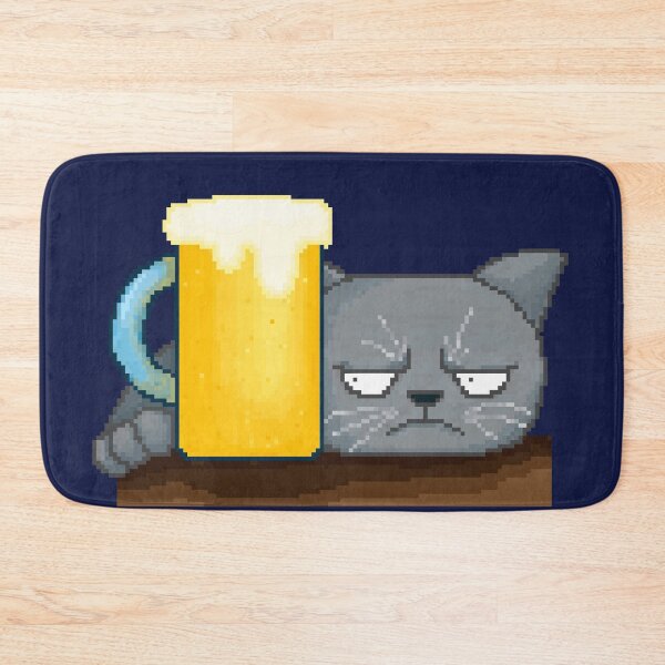 Item preview, Moody cat with beer designed and sold by AlbinoSnowman.