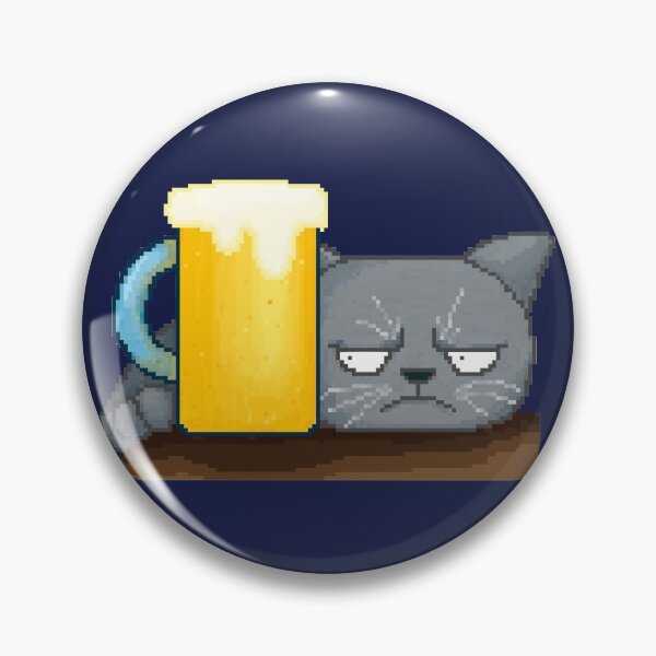 Item preview, Moody cat with beer designed and sold by AlbinoSnowman.