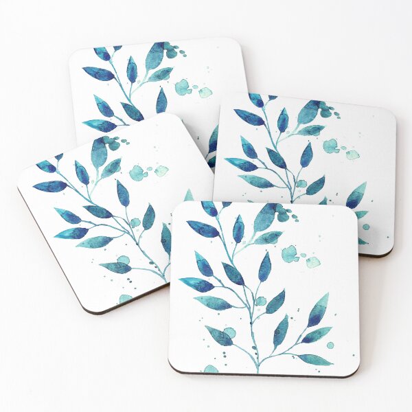 Item preview, Blue Leaves Watercolour designed and sold by María Casas Watercolour Designs.
