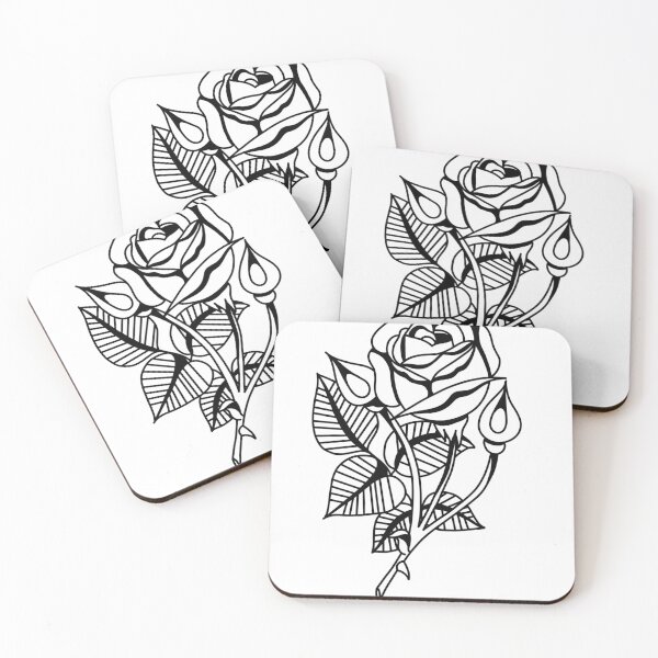 Item preview, Black work rose bud designed and sold by Caionovaes.