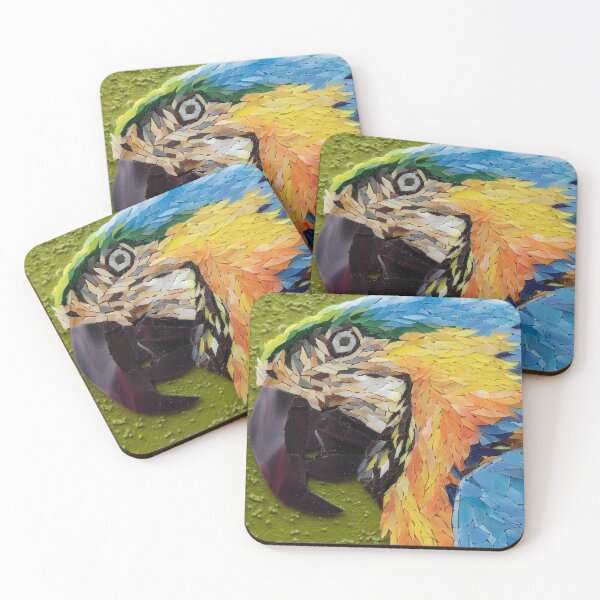 Item preview, Mackey, the yelow and blue macaw, mosaic designed and sold by Adriana Zoon.