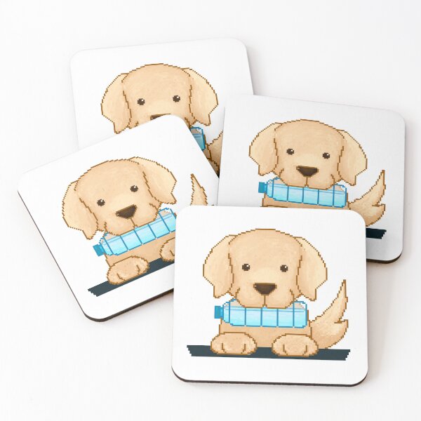 Item preview, Cute puppy with water bottle designed and sold by AlbinoSnowman.