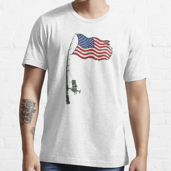 American Fishing Flag Shirt Men's T-Shirt