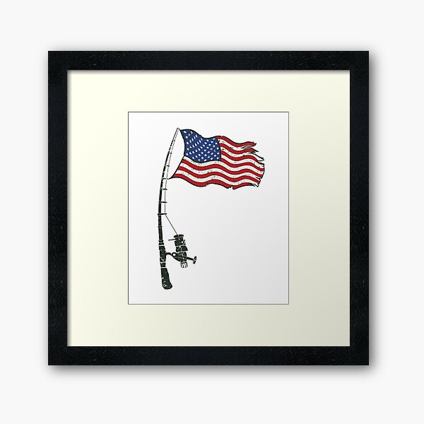 American Flag Fishing Design Framed Art Print for Sale by Grant