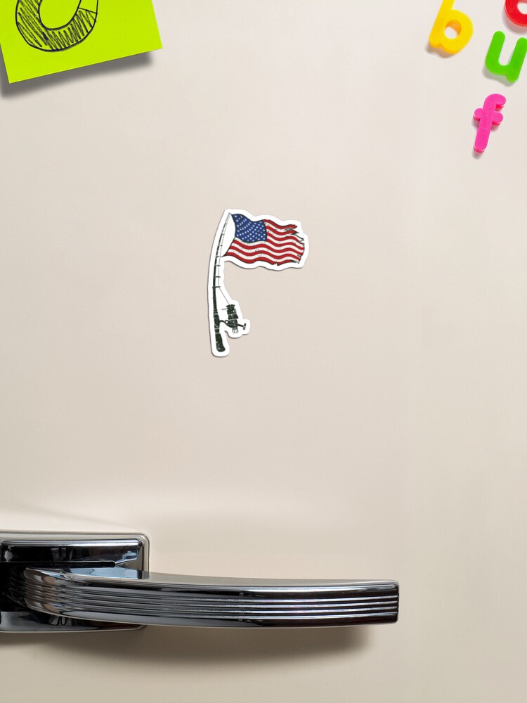 Fishing American Flag Sticker for Sale by dreamy11