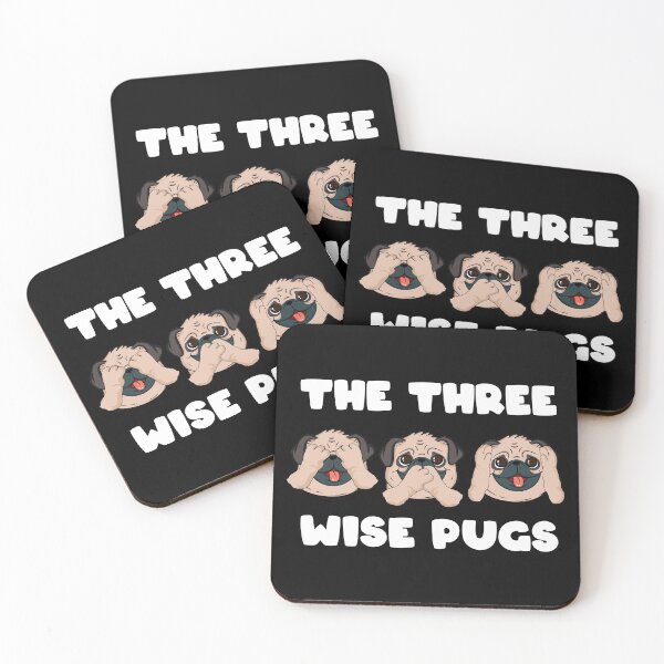 Item preview, Three Wise Pugs funny dog lover design designed and sold by AxzoGerman.