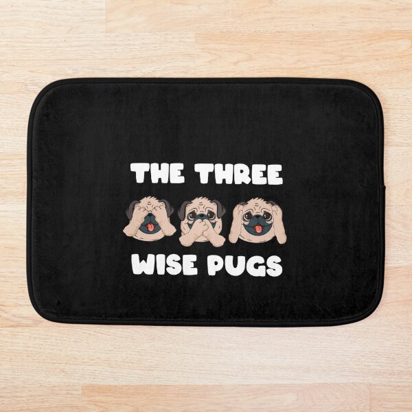 Item preview, Three Wise Pugs funny dog lover design designed and sold by AxzoGerman.
