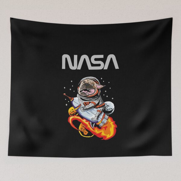 Item preview, NASA Pug On Rocket In Space designed and sold by AxzoGerman.