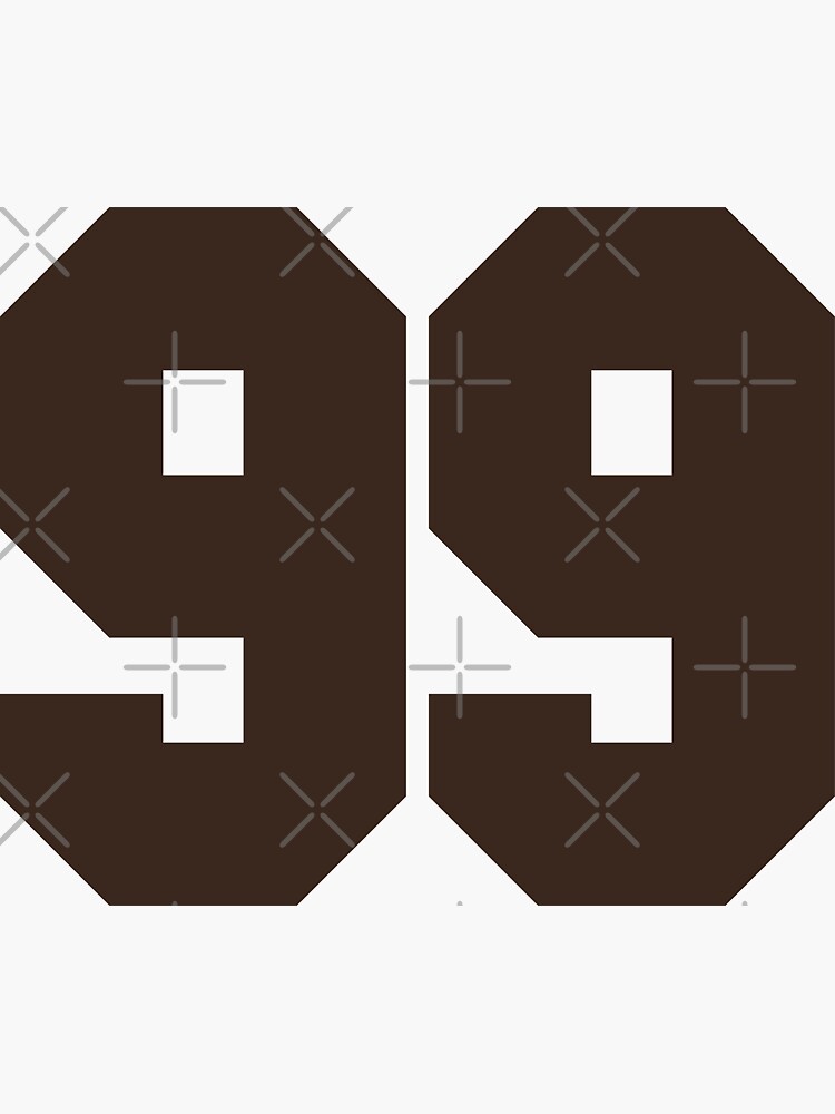 99 Number Cleveland Sports Ninety-Nine Brown Jersey Sticker for Sale by  HelloFromAja