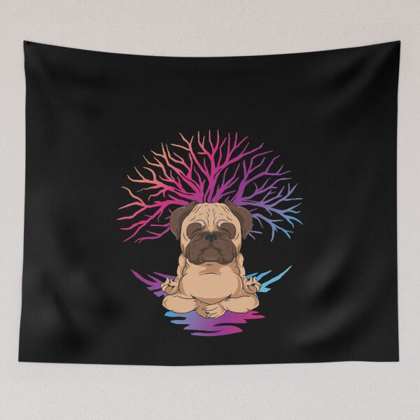 Item preview, Yoga Pug for meditating dog owner designed and sold by AxzoGerman.