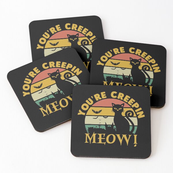 Item preview, you're creepin MEOW halloween cat on retro sunset designed and sold by fra02.