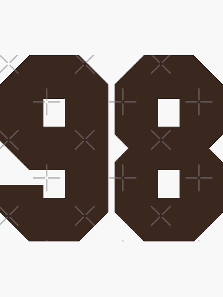 Ninety-Eight Jersey Number Sports 98 Sticker for Sale by HelloFromAja