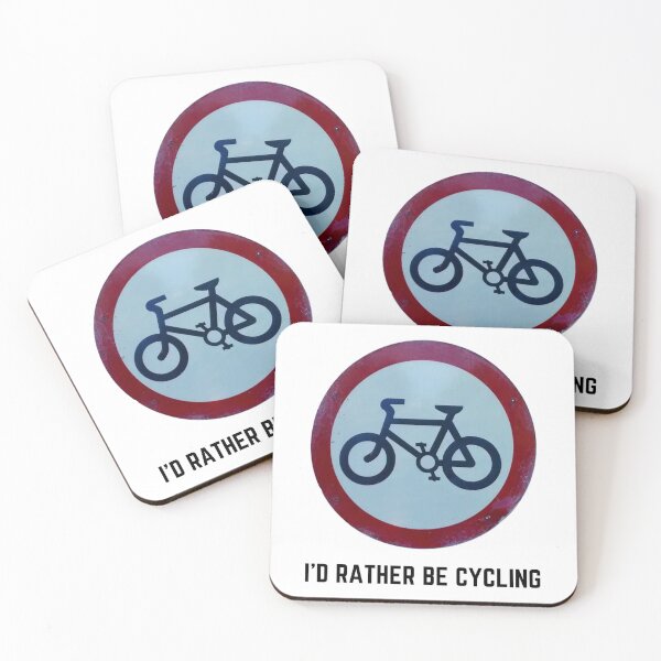 Item preview, I'd rather be cycling! Cycling permitted sign. Illustration and black text. designed and sold by JellyBeenzz.