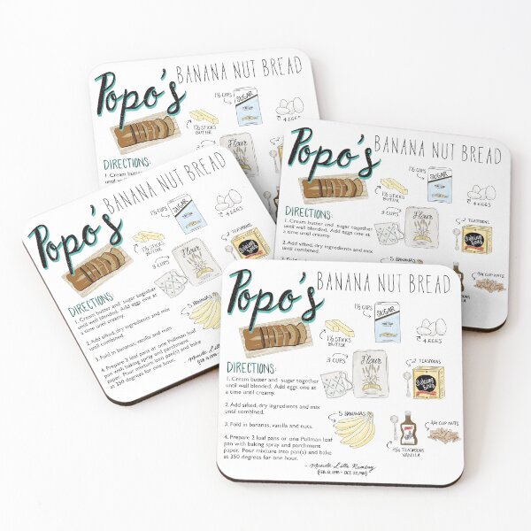 Item preview, Illustrated Banana Bread Recipe designed and sold by Emerald Lane Design Studio.