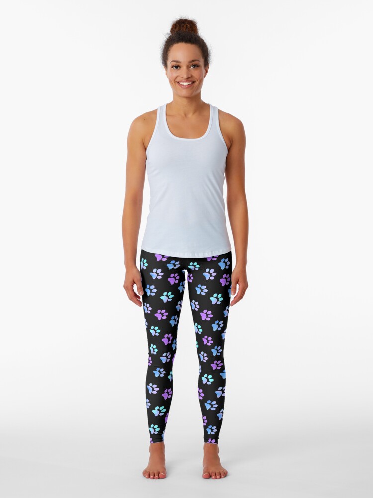 blue paw print leggings