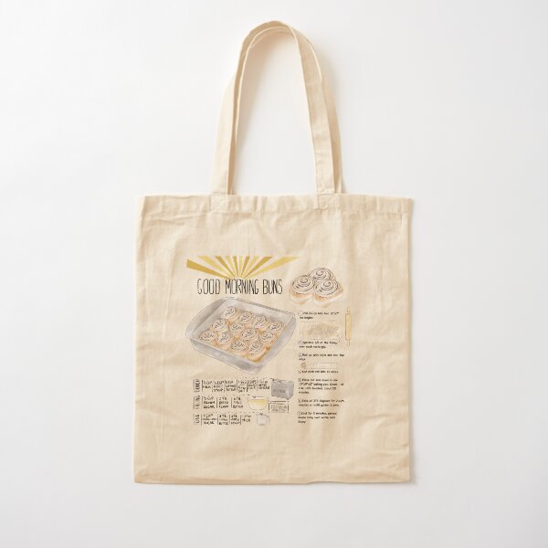 Illustrated Cinnamon Roll Recipe Cotton Tote Bag