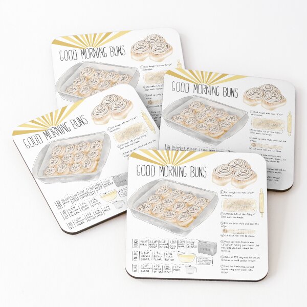 Item preview, Illustrated Cinnamon Roll Recipe designed and sold by Emerald Lane Design Studio.
