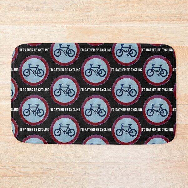 Item preview, I'd rather be cycling! Cycling permitted sign. Illustration and white text. designed and sold by JellyBeenzz.