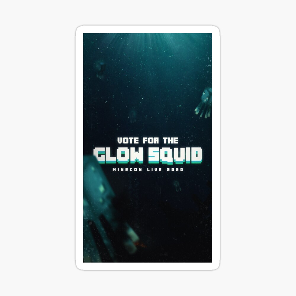 Minecraft Glow Squid Poster Pin By Adrain76 Redbubble