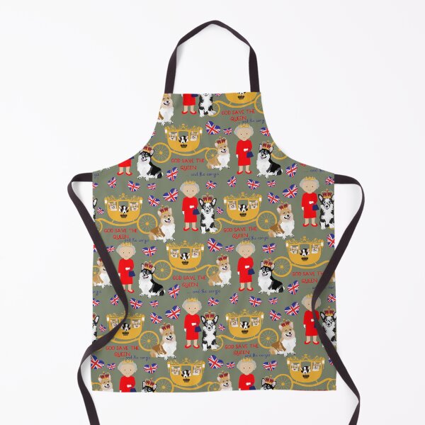 Item preview, her highness queen elizabeth of the British Empire with the royal corgis - god save the queen - corgi pattern - queen elizabeth pattern grey designed and sold by Corgiworld.
