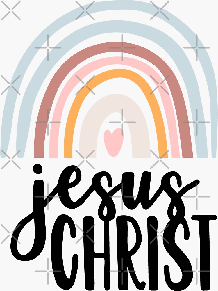 Jesus Christ Boho Rainbow Christian  Sticker for Sale by sweetheartistic