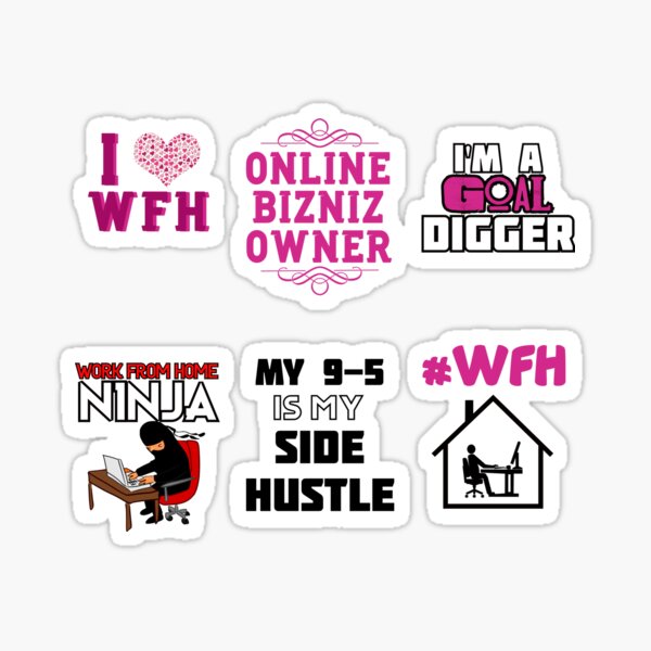 Work from Home Design Pack Sticker