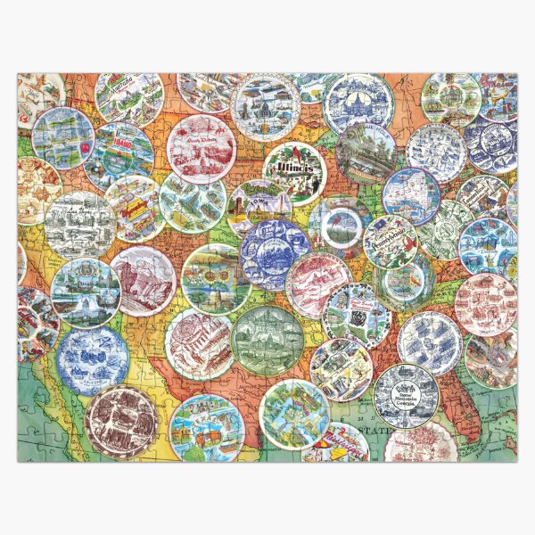 Vintage Plates Tour Puzzle Jigsaw Puzzle