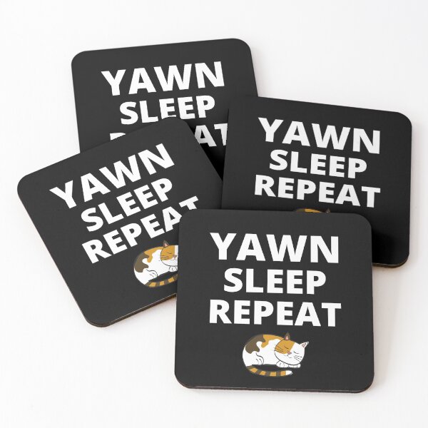 Item preview,  Yawn Sleep Repeat Cat Funny Quote designed and sold by APrettyView.