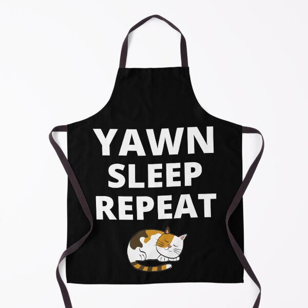 Item preview, Yawn Sleep Repeat Cat Funny Quote designed and sold by APrettyView.