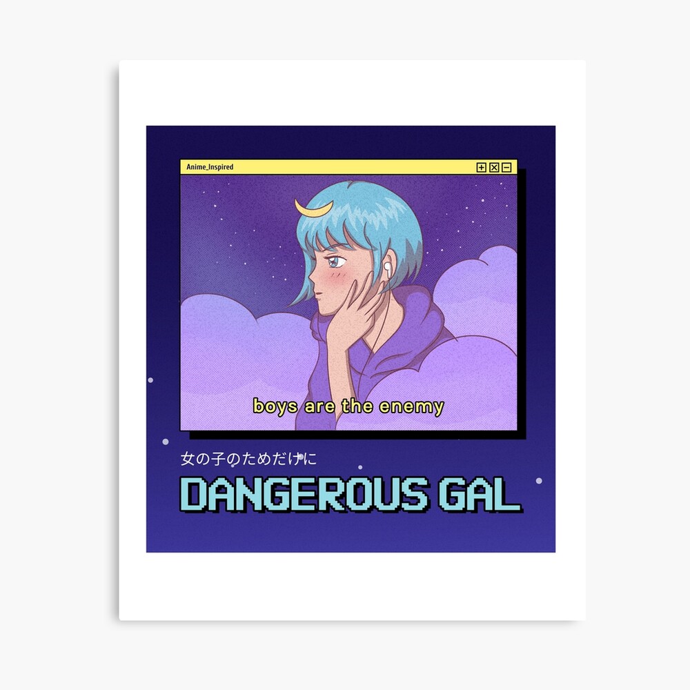 Lámina rígida for Sale con la obra «Dangerous Gal - Anime Girl Lo-Fi -  Tokio Cultura japonesa Manga Kawaii - Otaku - Vaporwave estético» de  LaFerte-Bernard | Redbubble