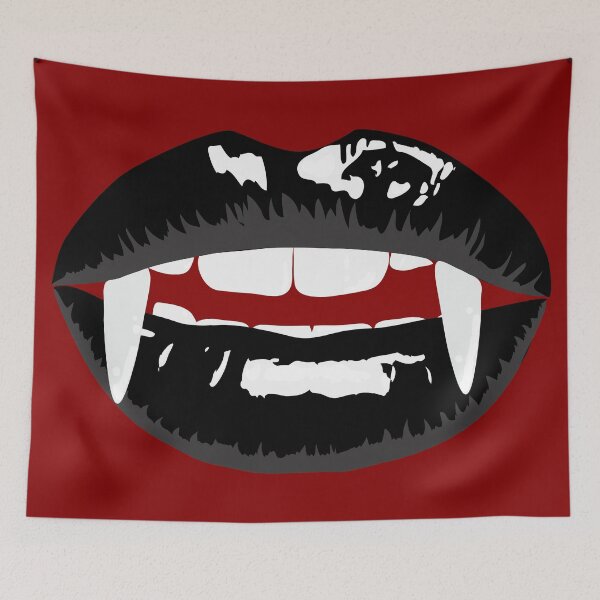 Item preview, Vampire mouth with black lips designed and sold by MeliCollective.