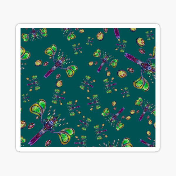 Dragonflies teal Sticker