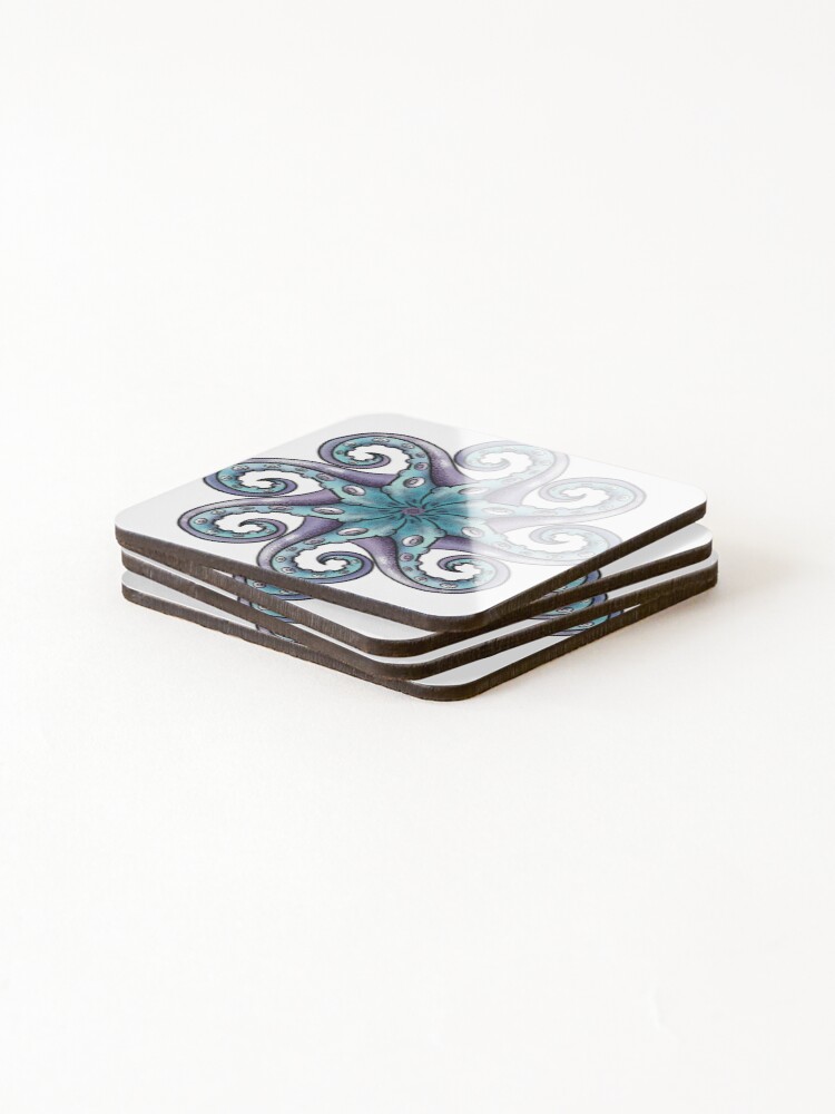 Thumbnail 4 of 5, Coasters (Set of 4), Tentadala designed and sold by pixiepatterns.