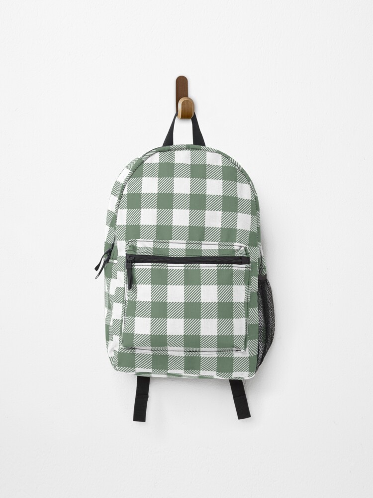 Green plaid backpack best sale