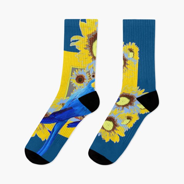 Artikelvorschau, COBALT BLUE ART YELLOW ABSTRAKTE FLORALS & MACAWS entworfen und verkauft von sharlesart.