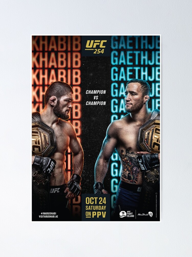 Ufc 254 Official Khabib Vs Gaethje Poster By Mikey2468 Redbubble