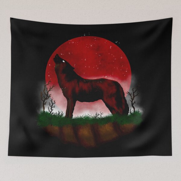 Item preview, Wolf and Moon designed and sold by ethnicdrawing.