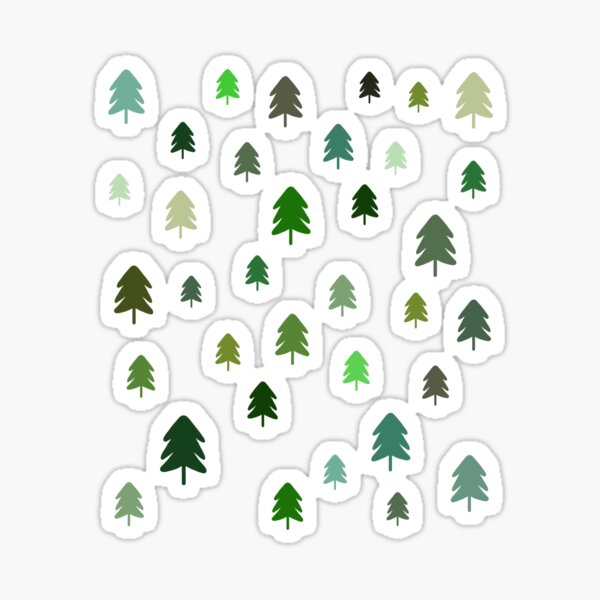 Item preview, Christmas Pine Fir Tree Green Shades on Black  designed and sold by OneThreeSix.