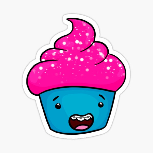Pink Kawaii Cupcake with Sprinkles Sticker