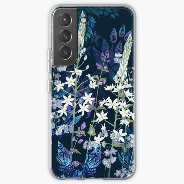 Blue Pattern, White Ornithogalum Flowers, Catmint & Forget-Me-Nots Samsung Galaxy Soft Case