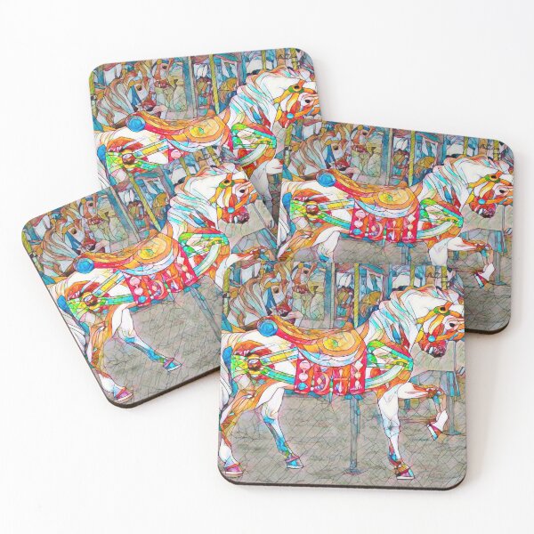 Item preview, Caballo de carrusel de vidrio manchado designed and sold by Ann J. Sagel.
