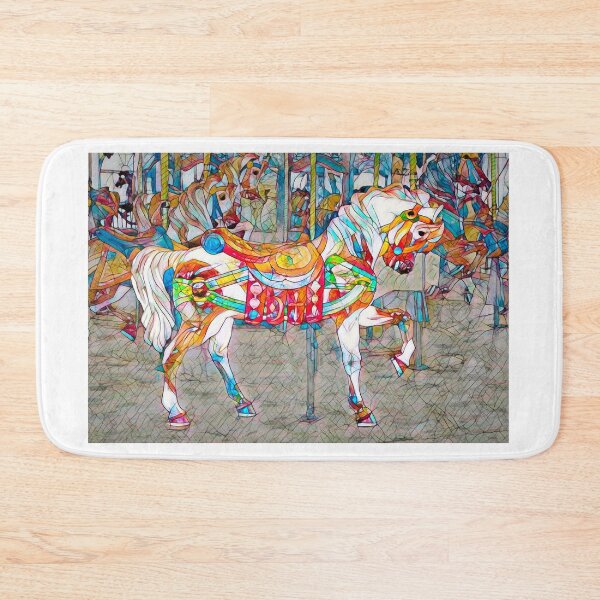 Item preview, Stain Glass Carousel Horse designed and sold by Ann J. Sagel.
