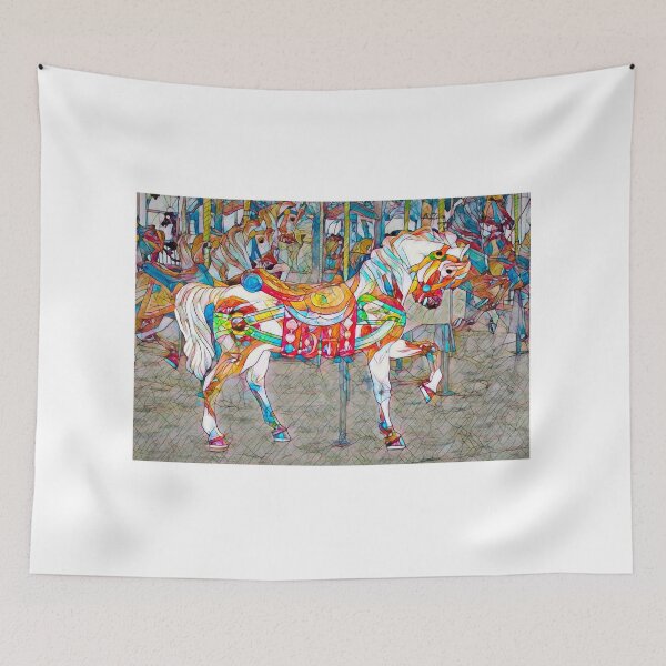 Item preview, Stain Glass Carousel Horse designed and sold by Ann J. Sagel.