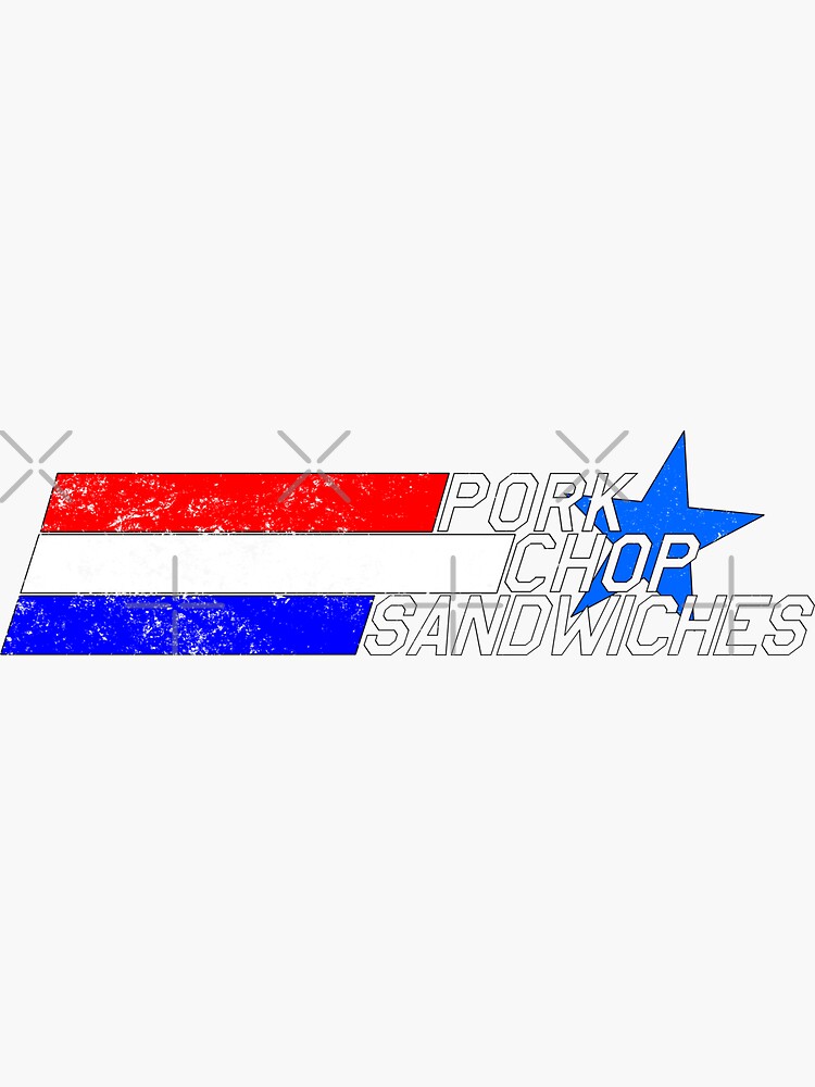 "Pork Chop Sandwiches Grunge Texture GI Joe PSA" Sticker for Sale