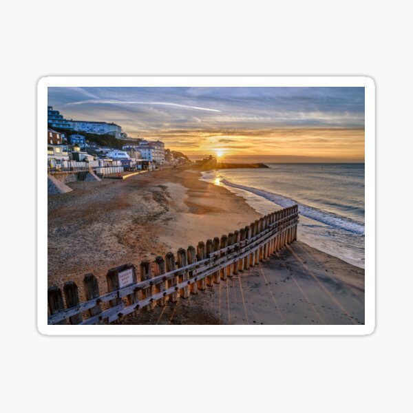 Sunrise On Ventnor Beach Sticker