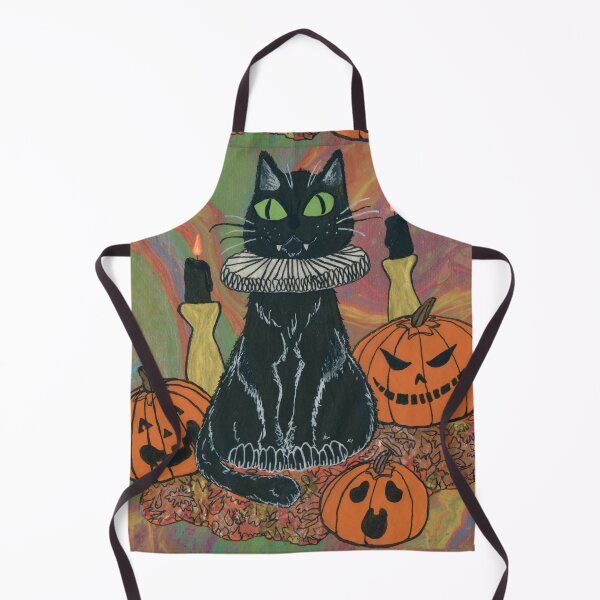 Item preview, LeStat the Vampire Cat - Halloween - Pumpkins and Leaves designed and sold by serenityshadows444.