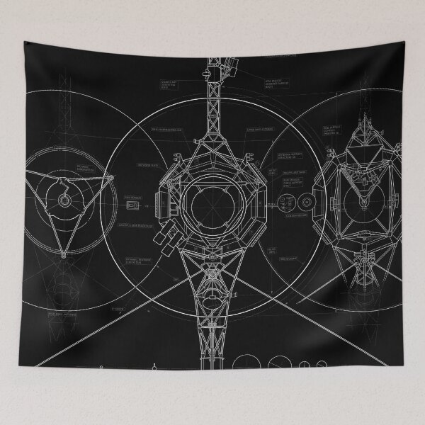 Item preview, Voyager Blueprint - BLACK designed and sold by CedarAndCarbon.